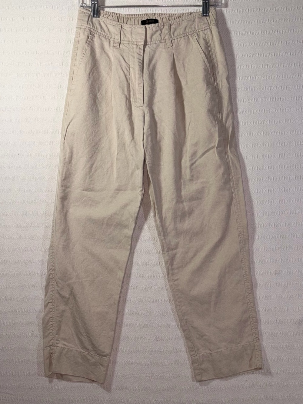 Quince Womens Tencil Twill Tapered Ankle Trouser Pants Size 2 Oatmeal
